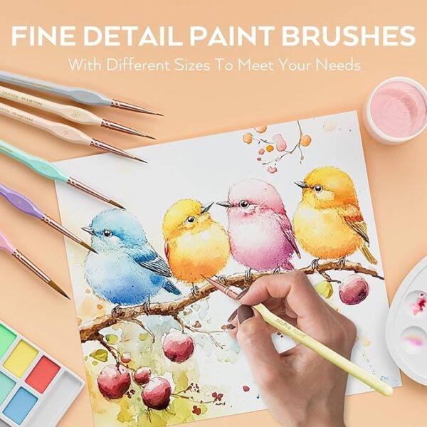 10PCS Micro Fine Detail Paint Brush Set – Mini Fine Tip for Acrylic & Oil - Image 4