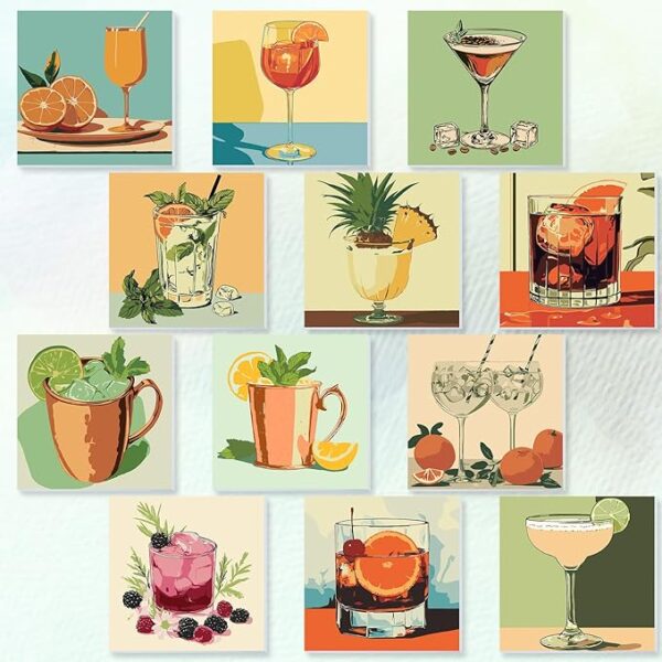 12-Set Paint by Numbers with Frame – 8x8in DIY Acrylic for Adults & Gifts - Image 2