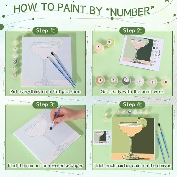 12-Set Paint by Numbers with Frame – 8x8in DIY Acrylic for Adults & Gifts - Image 4