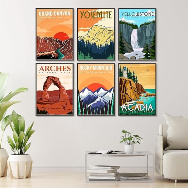 6-Pack National Park Paint by Numbers – 10x14in DIY Acrylic Kit - Image 2