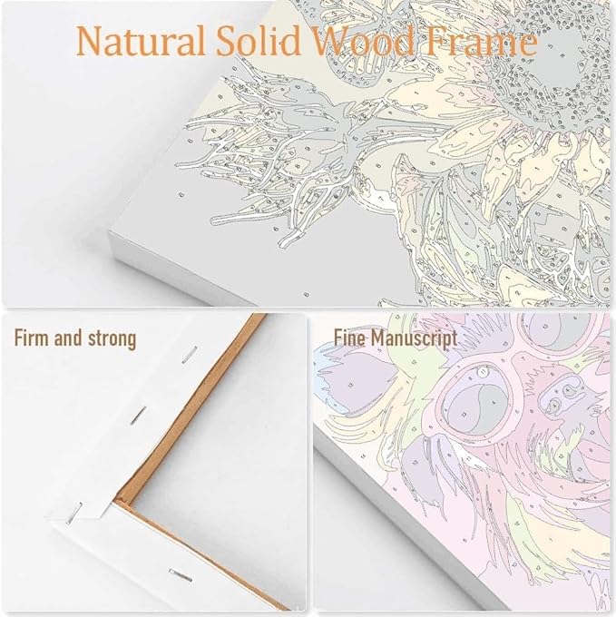 Framed Paint by Numbers Kit with Easel – 7.8x11.8in DIY Painting for Adults & Beginners - Image 3