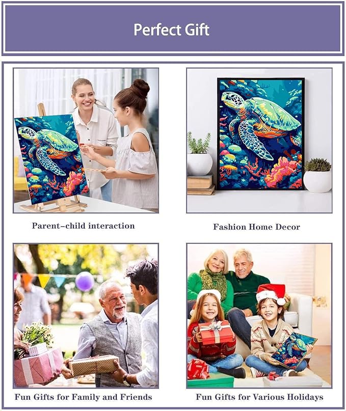 Framed Paint by Numbers Kit with Easel – 7.8x11.8in DIY Painting for Adults & Beginners - Image 4