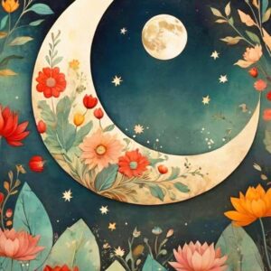 Moon Paint by Numbers Kit – DIY Acrylic Flower, 16x20in for Adults Beginners