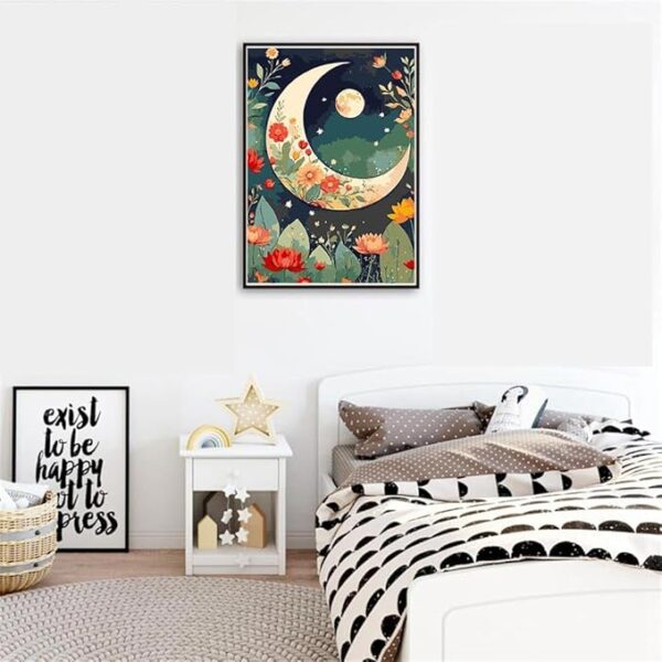 Moon Paint by Numbers Kit – DIY Acrylic Flower, 16x20in for Adults Beginners - Image 4