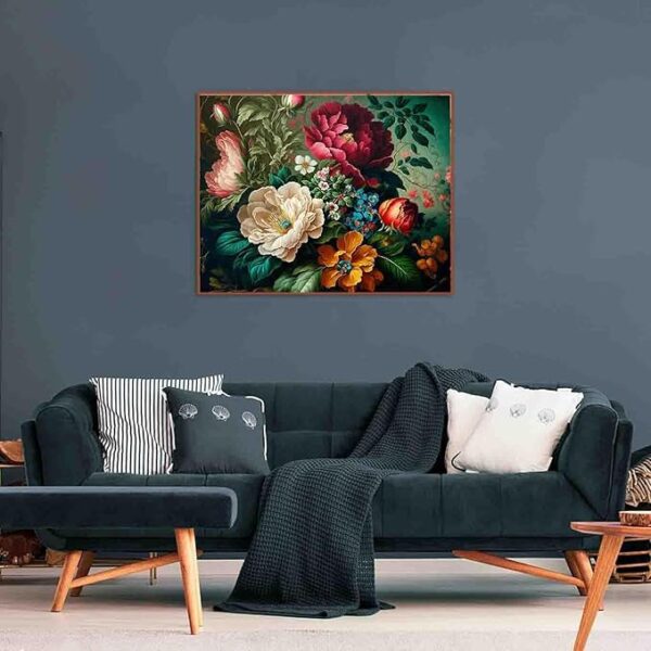 Stamped Flower Cross Stitch Kit – 15.7x11.8in for Beginners - Image 3