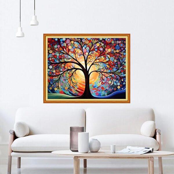 Stamped Cross Stitch Kit – Colorful Tree 16x20in, 11CT Beginner - Image 2