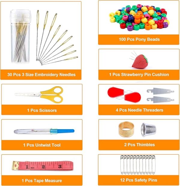 403-Pack Embroidery Floss Set – 250 Colors with 153 Tools & 4-Tier Storage Box - Image 3