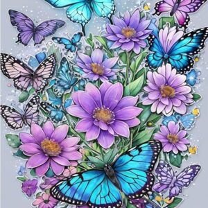 Butterfly Pre-stamped Cross Stitch Kit for Adults (11CT)