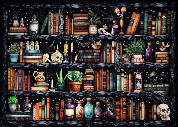 Magical Bookshelf Stamped Cross Stitch Kit