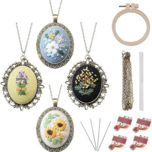 4-Pack Embroidery Necklace Kits