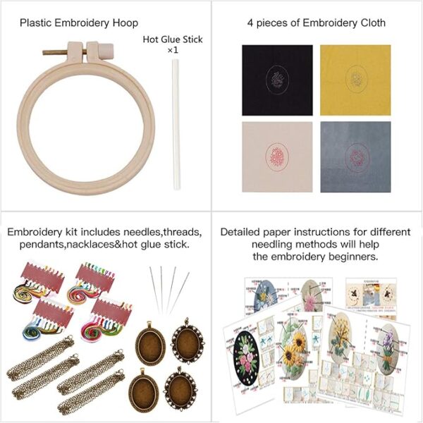 4-Pack Embroidery Necklace Kits - Image 2