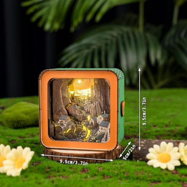 3D Wooden Puzzle Night Light: Villages in The Valley (DIY Gift) - Image 3