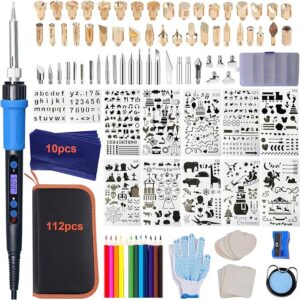 112-Piece Wood Burning Kit with Digital LCD Display and Adjustable Temperature