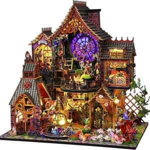 DIY Miniature Dollhouse Kit: Magic DIY House, LED Lights & Tiny Furniture.