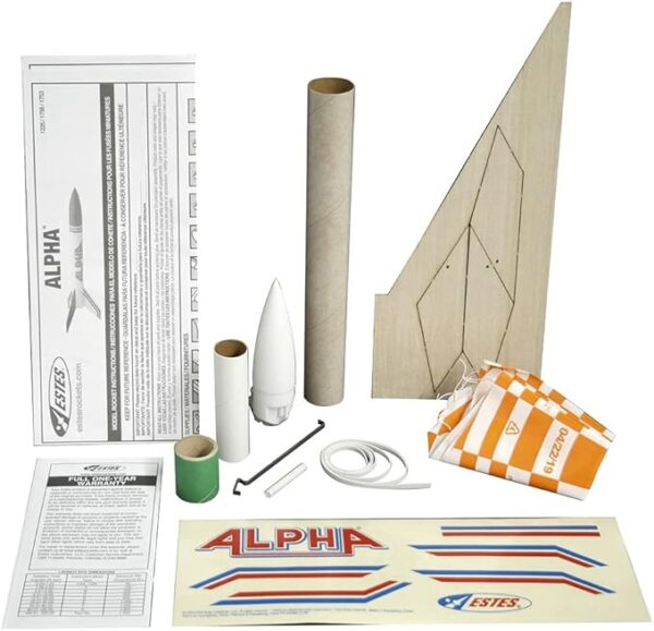 Estes-1225 Alpha Rocket, Each - White, Red and Blue - Image 4