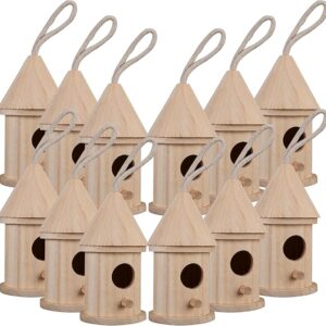 5" Wooden Hut Birdhouse (12 Pack): Unfinished, 100% Wood