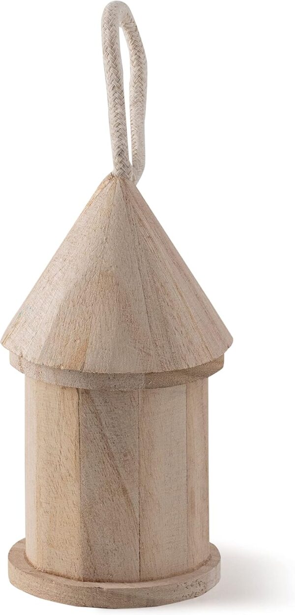 5" Wooden Hut Birdhouse (12 Pack): Unfinished, 100% Wood - Image 3