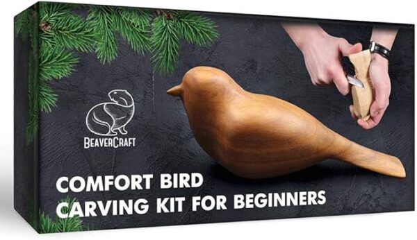 BeaverCraft Comfort Bird Wood Carving Kit: Beginner & Kids Friendly