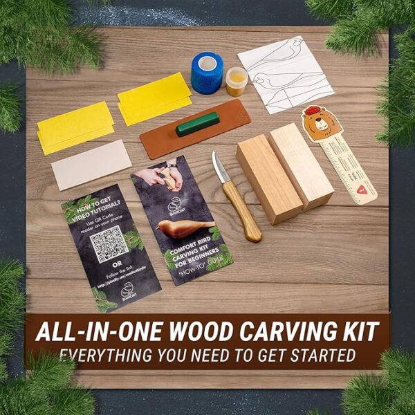 BeaverCraft Comfort Bird Wood Carving Kit: Beginner & Kids Friendly - Image 2