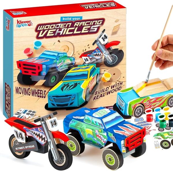 Kids Craft Kit: Build & Paint Wooden Race Car