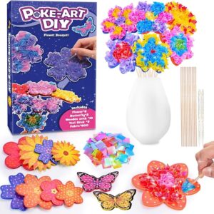Poke-in Art Flower Bouquet Kit: 8 Flowers & 2 Butterflies