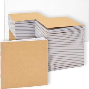 48-Pack Mini Blank Kraft Paper Notebooks (4x4 In)