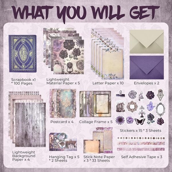 Funto Scrapbooking Kit (185 PCS) - Medieval Chapter: Neruda Love - Image 2