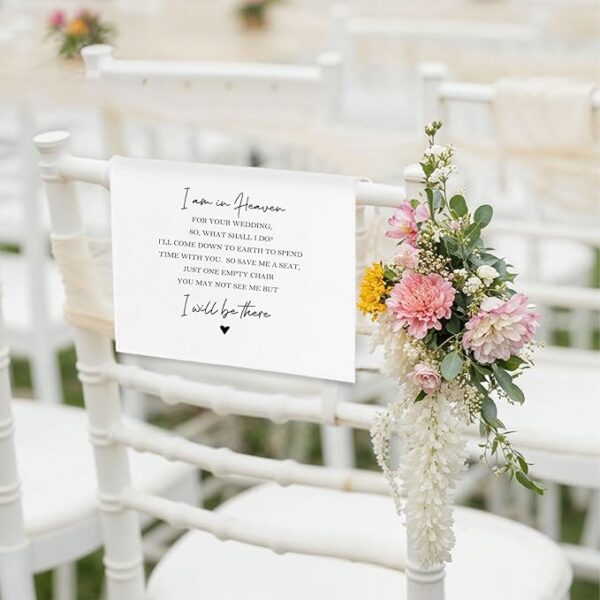 In Loving Memory Wedding Sign: Reserved Chair, Pew Cloth (1 Pc) - Image 3