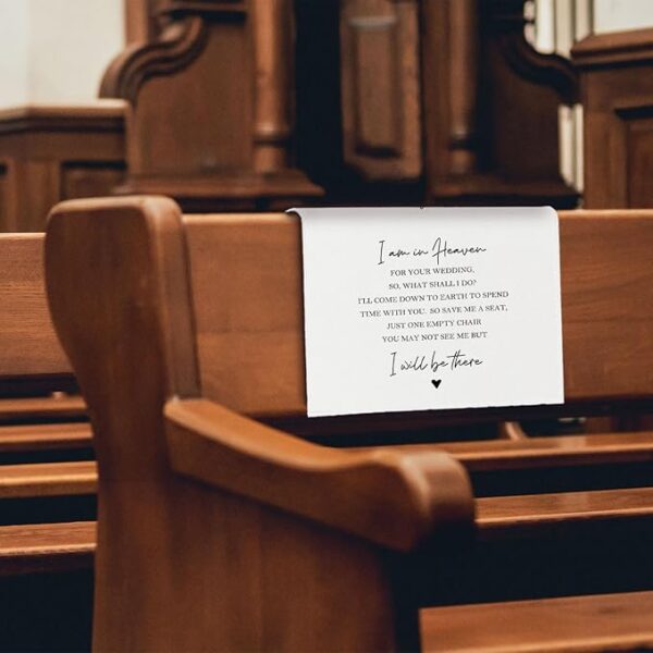 In Loving Memory Wedding Sign: Reserved Chair, Pew Cloth (1 Pc) - Image 4