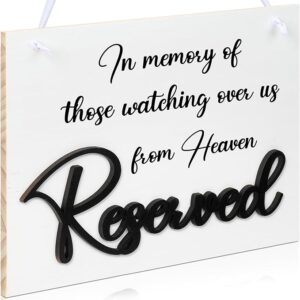 Wooden 3D embossed "In Loving Memory" reserved sign for wedding
