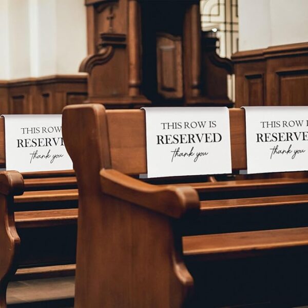"This Row Is Reserved" Chair Signs - 4 Pcs - Image 3