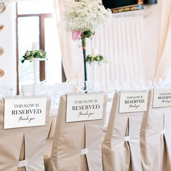 "This Row Is Reserved" Chair Signs - 4 Pcs - Image 4