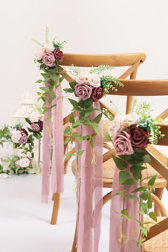 Wedding Pew Flowers with Eucalyptus - 10 Pack - Image 3