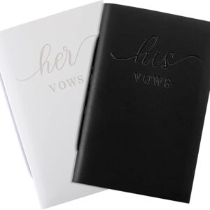 2 Pcs Wedding Vow Journals: His & Hers, 50 Pages (White, Black)