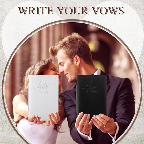 2 Pcs Wedding Vow Journals: His & Hers, 50 Pages (White, Black) - Image 4