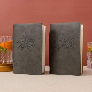 Calculs Wedding Vow Books Leather Set of 2 Bridal Shower Gifts Keepsake His and Her