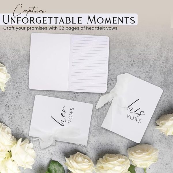 Wedding Vow Books: His & Hers with white ribbons. - Image 3