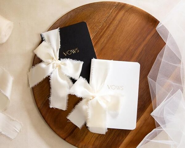 Embossed Slim Vow Books - Black & White (Set of 2) - Image 2