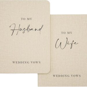 Vow Books (Set of 2 - Design 2): Soft Cream Canvas Linen, 48 Lined Pages (5.75" x 4")