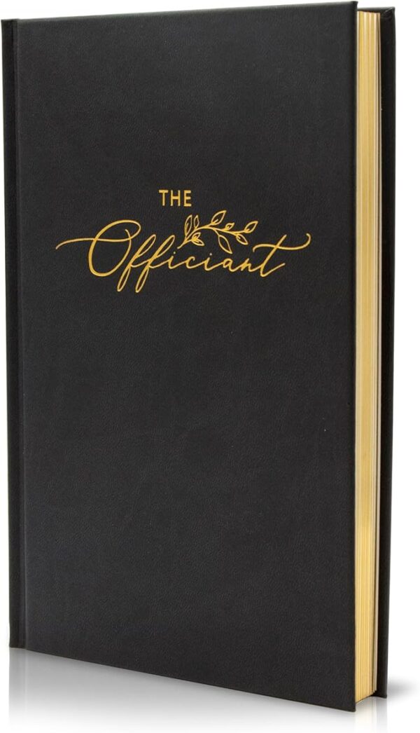 Wedding Officiant Book: Modern Minimalist Black Hardcover