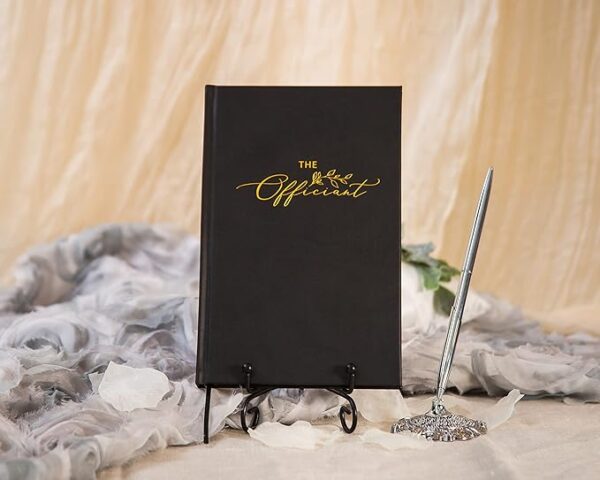 Wedding Officiant Book: Modern Minimalist Black Hardcover - Image 2