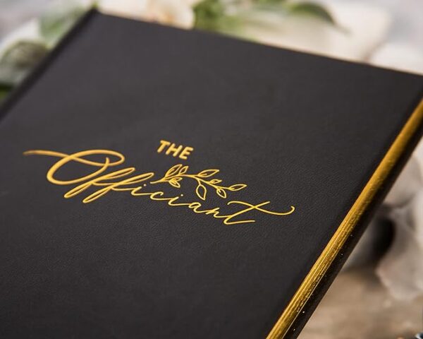 Wedding Officiant Book: Modern Minimalist Black Hardcover - Image 3