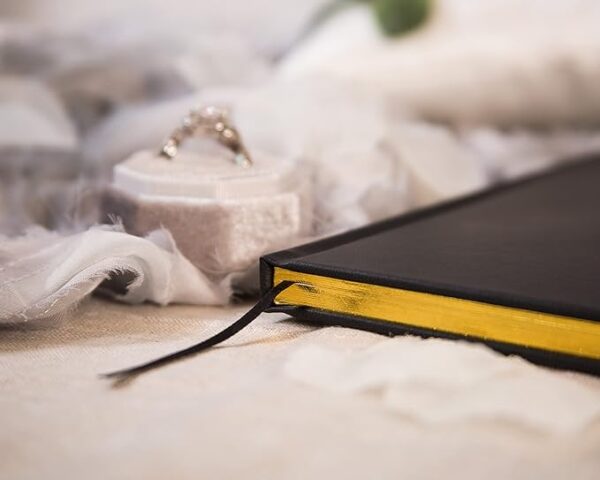 Wedding Officiant Book: Modern Minimalist Black Hardcover - Image 4