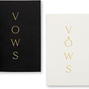 Elegant His and Hers Vow Books (Black & Ivory Gold Foil)