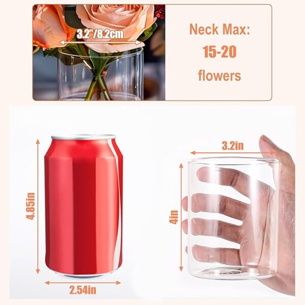 12-pack 4-inch clear glass cylinder vases for centerpieces - Image 3
