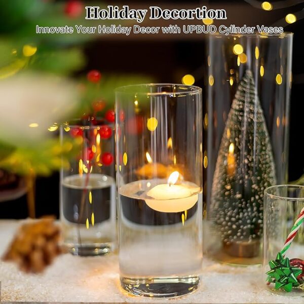 16-pack clear glass cylinder vases (4, 6, 8, 10-inch) for centerpieces. - Image 2