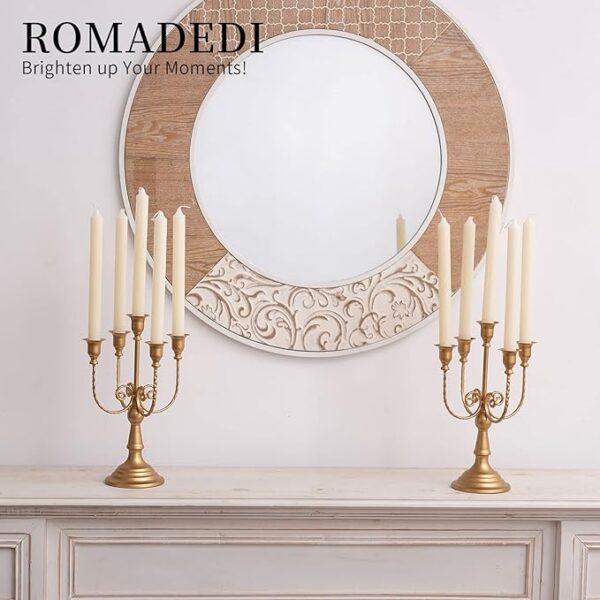 Gold Candle Holders: 5 Arm, 11.8" (Set of 2) - Image 4