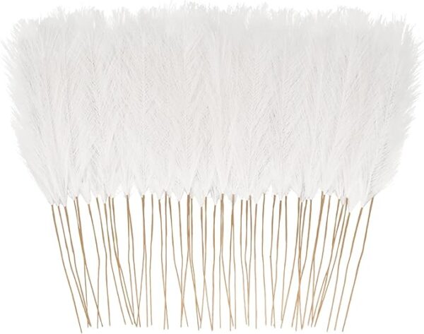 50-pack 21.6" white faux pampas grass