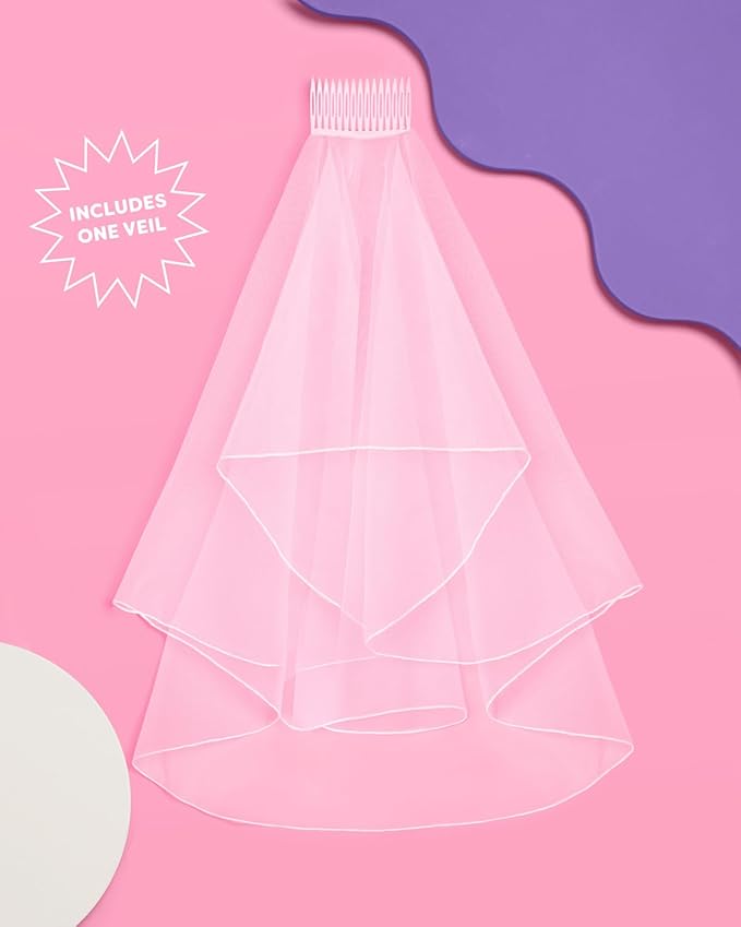 Fetti White Bridal Veil + Sash Kit (Rose Gold Foil) - Image 3