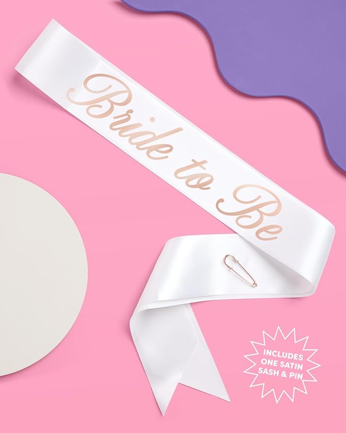 Fetti White Bridal Veil + Sash Kit (Rose Gold Foil) - Image 4